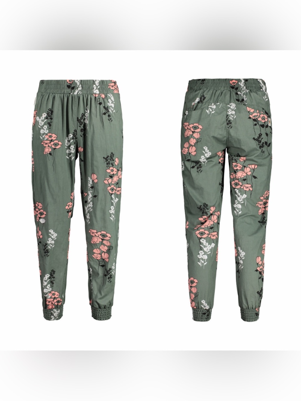 Maloja Women's LantschettaM Casual Cotton Trousers M Green floral print